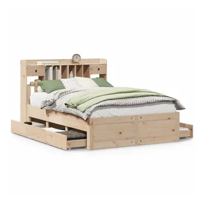 vidaXL Bookcase Bed without Mattress 150x200 cm King Size Solid Wood Pine