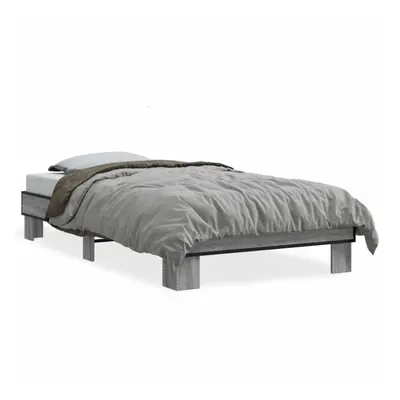 (grey sonoma, x cm) vidaXL Bed Frame Engineered Wood and Metal