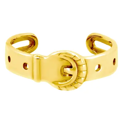 Jewelco London Ladies Solid 9ct Yellow Gold Carved Belt Buckle Toe Ring - JTR029