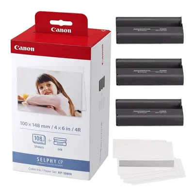 Canon KP-108IN Color Ink and Paper Set + Fibertique Cleaning Cloth