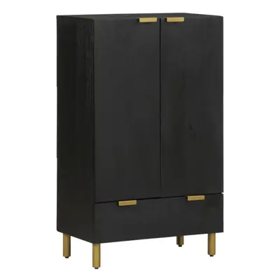 vidaXL Highboard Sideboard Storage Cabinet Cupboard Black Engineered Wood