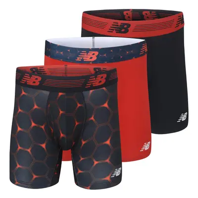 New Balance Mens Boxer Brief Fly Front with Pouch 3-Pack Team RedB