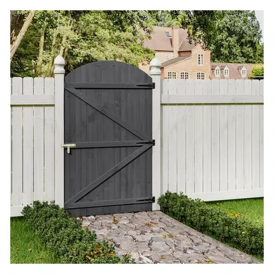 (105*180cm) Semi Braced Arch Top Strong Wooden Garden Gate, Grey