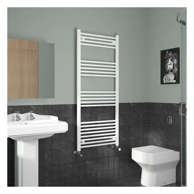 (1400x600mm, White) NRG Straight Central Heating Towel Rail Bathroom Heated Rad Radiators Ladder