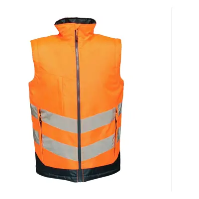 (3XL, Orange/Navy) Regatta Professional Mens Hi Vis Pro Body Warmer