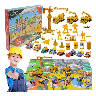 Advent Calendar With Pull Back Cars Christmas Countdown Calendar For Kids Featuring Construction