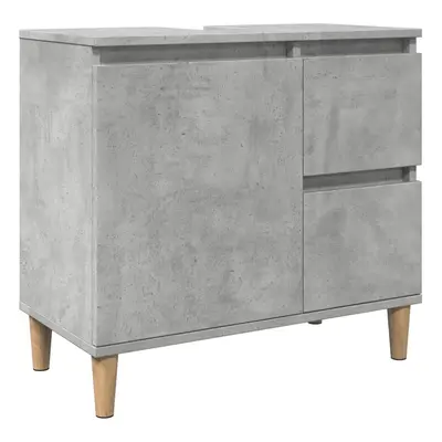 vidaXL Sink Cabinet Vanity Unit Storage Cupboard Concrete Grey Engineered Wood