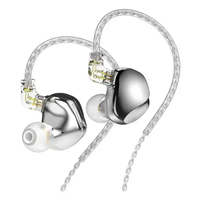 (Silver, With Mic) In-ear Earphones Hi-Fi High Earplugs With 2PIN Cables for V90 X7 BT30 VXPRO T