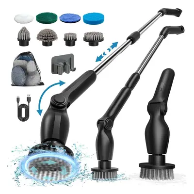 (L) Electric Spin Scrubber, Upgraded Cordless Electric Cleaning Brush, Spin Scrubber with Adjust