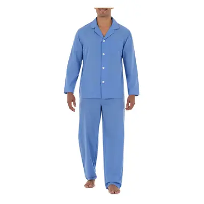 Fruit of the Loom mens Long Sleeve Broadcloth Pajama Set French Blue