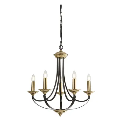 Searchlight Belfry Light Pendant Dark Bronze & Brown