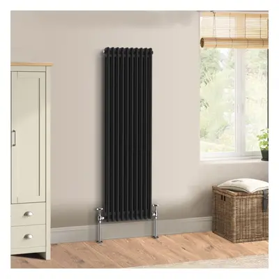 (1500 x 470mm - Double) Warmehaus Traditional Cast Iron Style Black Radiator Perfect for Bathroo