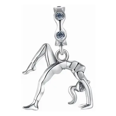 925 Sterling Silver Gymnast Dangle Charm Pendant Charms for Jewelry Making