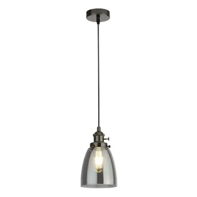 Searchlight Pendant Island Light Aluminum Holder Smoked Glass