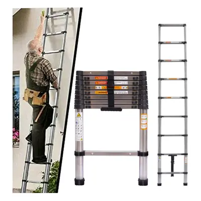 (2.6M Straight Ladder) Extendable Ladder Steel Telescoping Ladder Portable Step Ladders Multi Pu