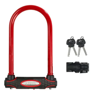 Master Lock 8195EURDPROCOLR Hardened Steel Shackle Heavy Duty Bike D Lock, Red, mm x mm