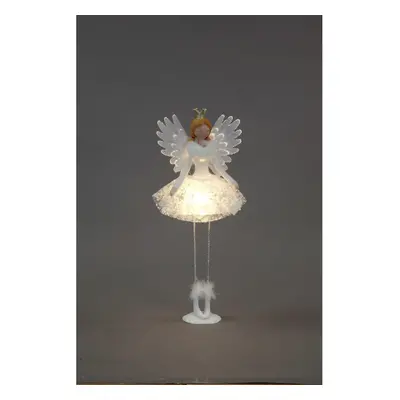 Snowtime 54cm Standing Angel - White/Gold