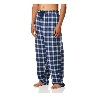 Fruit of the Loom Mens Yarn-dye Woven Flannel Pajama Pant, Navy Plaid, Small