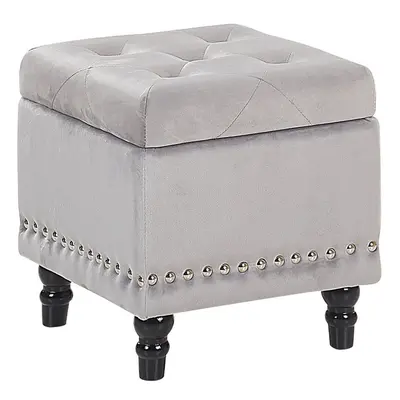 Pouffe LORETTO Light Grey Velvet