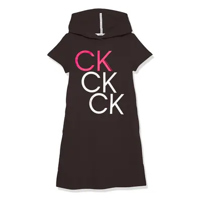 Calvin Klein Girls' Performance Logo Sweatshirt Dress Fleece Hoodie w