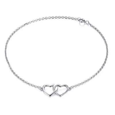 Philip Jones Sterling Silver Heart Link Bracelet