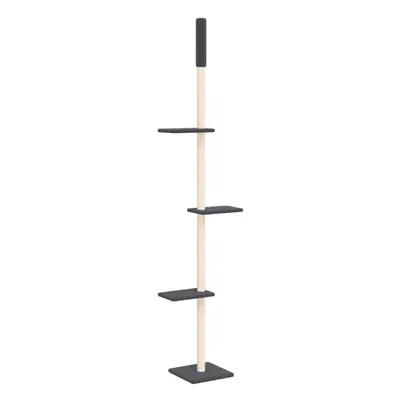 (dark grey) vidaXL Floor to Ceiling Cat Tree 267.5-297.5cm Cat Scratch Tower Multi Colours