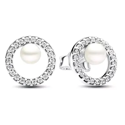 Pandora Pearl And PavÃ© Halo Earrings 293154C01