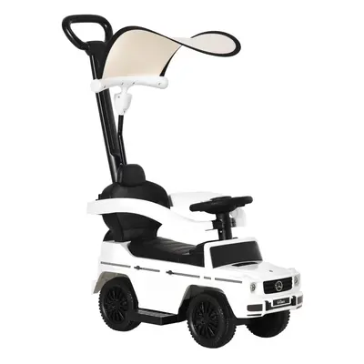 HOMCOM Kids Ride-on Push Car in Benz G350 Baby Floor Slider Walker, White