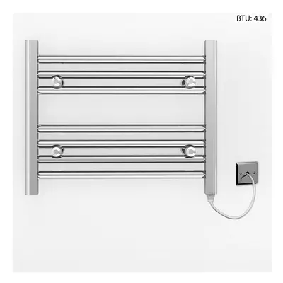 (500 x 400mm (BTU: 436)) Chrome Electric Bathroom Towel Rail Radiator