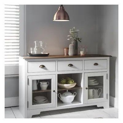 Sideboard Canterbury in White and Dark Pine Drawer