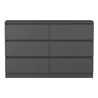 (6 Drawer - Chest Of Drawers, Dark Grey) NRG Chest of Drawers Bedside Table Storage Drawer Unit 