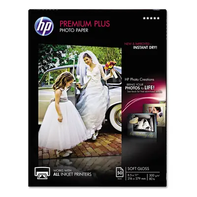 HP Premium Plus Photo Paper Satin 8.5x11 in sheets (CR667A)