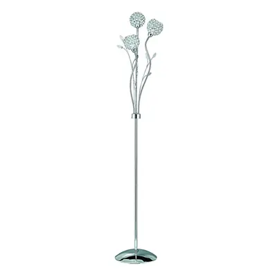 Chrome Floor Lamp With Round Glass Button Shades