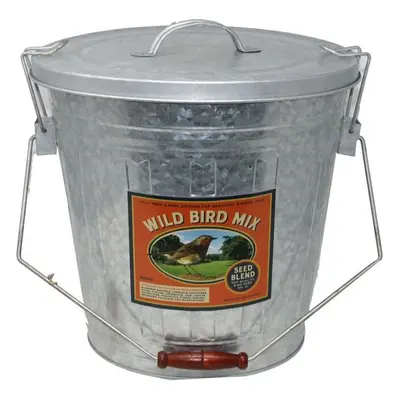 Audubon & Woodlink Rustic Farmhouse Seed Storage Bucket with Scoop - Galvanized