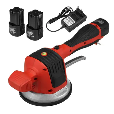 (Two Batteries, EU Plug) 110V-220V 12000RPM Electric Tile Tiling Machine Vibrator Suction LED 10