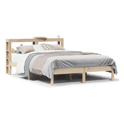 (natural, x cm) vidaXL Bed Frame with Headboard Bed Solid Wood Pine