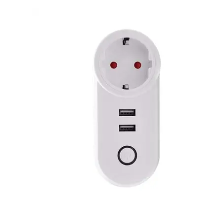 (EU Plug) WiFi Switch Smart Socket Dual USB Ports Outlets UK US EU FR Plug APP Remote Control Wo