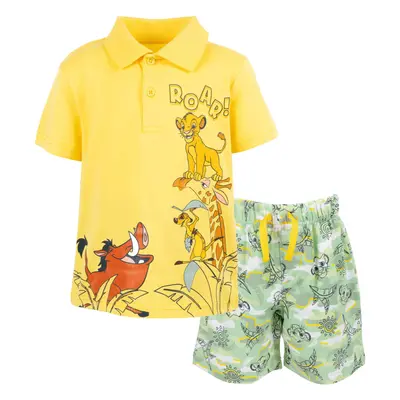 Disney Lion King Toddler Boys Polo Shirt and Shorts Yellow/Green 4T