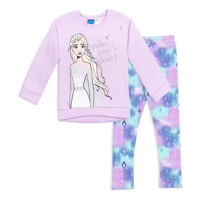 Disney Frozen Elsa Little Girls Pullover French Terry Sweatshirt & Leg