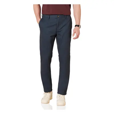 Mens Slim-Fit Wrinkle-Resistant Flat-Front chino Pant, Navy, 36W x 34L