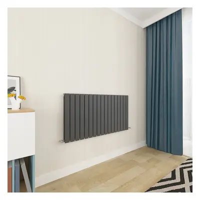 (600x1156mm Double) Horizontal flat radiator anthracite all sizes