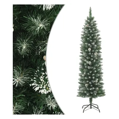 (without led, cm) vidaXL Artificial Slim Christmas Tree with Stand Xmas Tree Decoration PVC