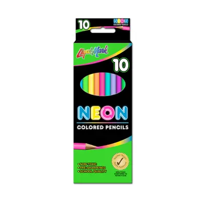 10pk NEON 7"" Pre-Sharpened Colored Pencils