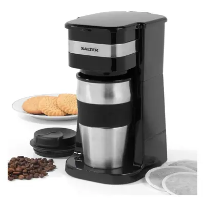 (Filter Coffee Maker) Single-cup coffee maker, washable and reusable filter, includes ml travel 