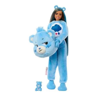 Mattel JCN96 Barbie Cutie Reveal Care Bears Series Doll, Grumpy Bear Plush Costume