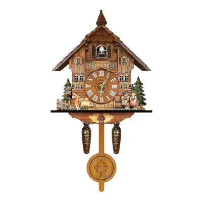 German Black Forest Cuckoo Clock Retro Nordic Style Wooden Cuckoo Wall Clock E