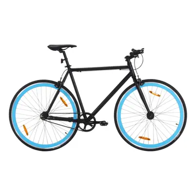 (black and blue) vidaXL Fixed Gear Bike Single Speed Bike Urban Bicycle Fixed Gear Bicycle 700c