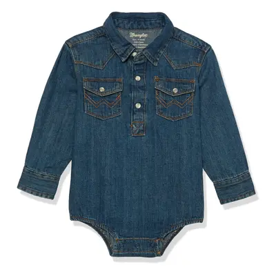 Wrangler Baby Boys' Western Long Sleeve Denim Bodysuit Months