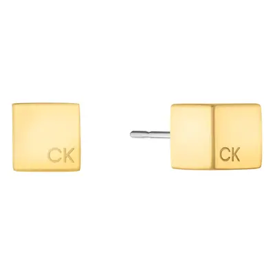 Calvin Klein Jewelry Women's Sculpted Cube Stud Earrings Color: Yellow