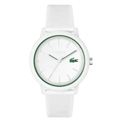 Lacoste.12.12 Men's Quartz Plastic and Silicone Strap Watch Color: Wh